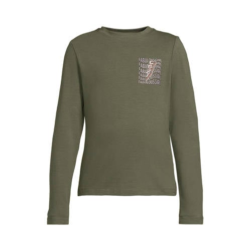 Orange Stars longsleeve met printopdruk khaki afbeelding