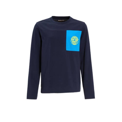 Orange Stars colourblock longsleeve met patch Jasper donkerblauw afbeelding