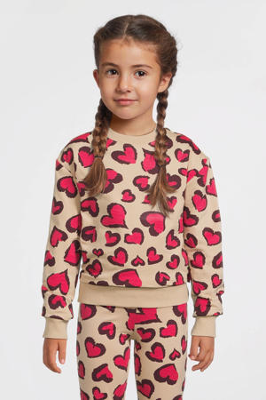 sweater met hartjes print Mathilde beige