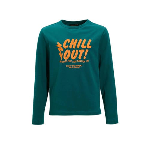 Orange Stars longsleeve met printopdruk petrol afbeelding