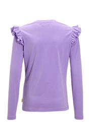thumbnail: Paarse meisjes Orange Stars longsleeve van katoen met printopdruk, lange mouwen en ronde hals