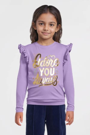 longsleeve met printopdruk paars