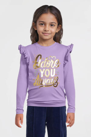 longsleeve met printopdruk paars
