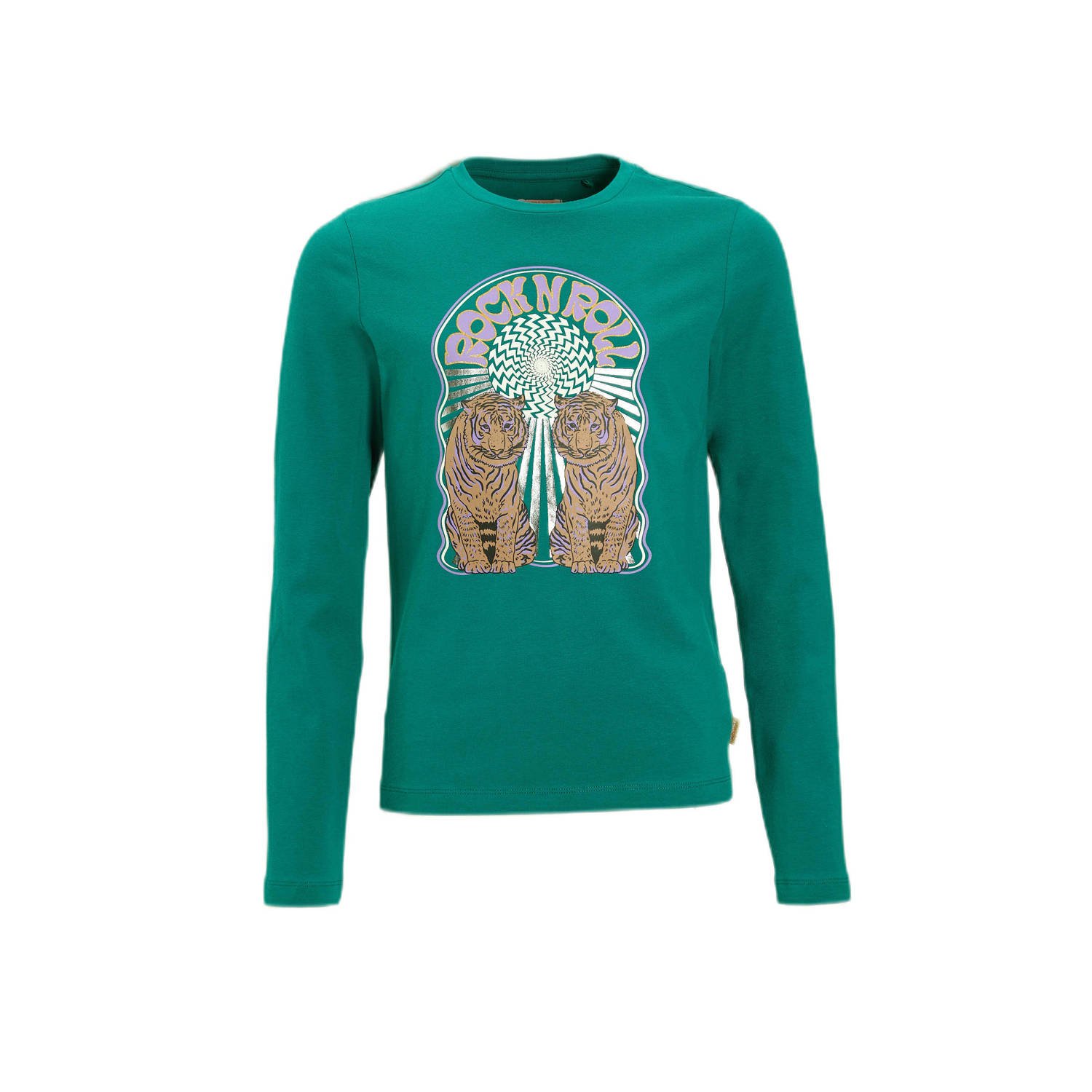 Orange Stars Longsleeve met printopdruk petrol