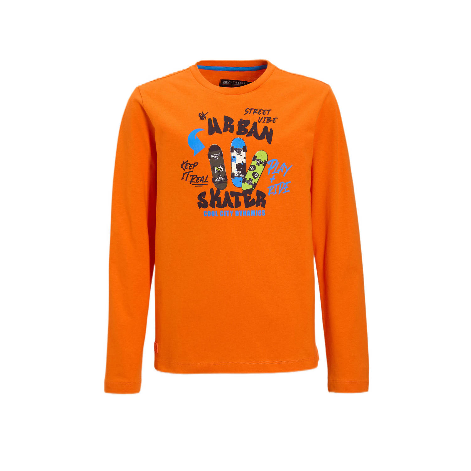 Orange Stars Longsleeve met printopdruk oranje