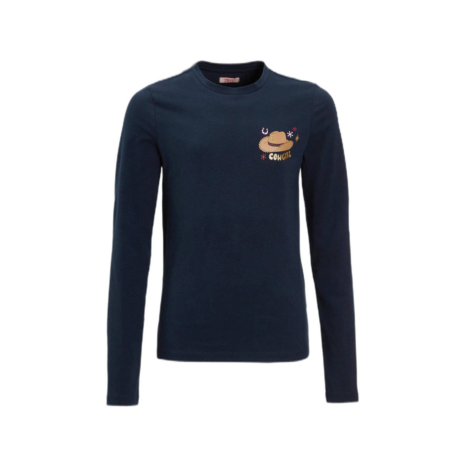 Orange Stars Longsleeve met printopdruk navy