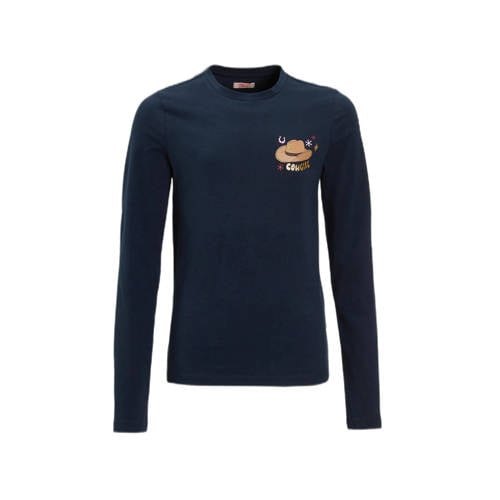 Orange Stars Longsleeve met printopdruk navy afbeelding