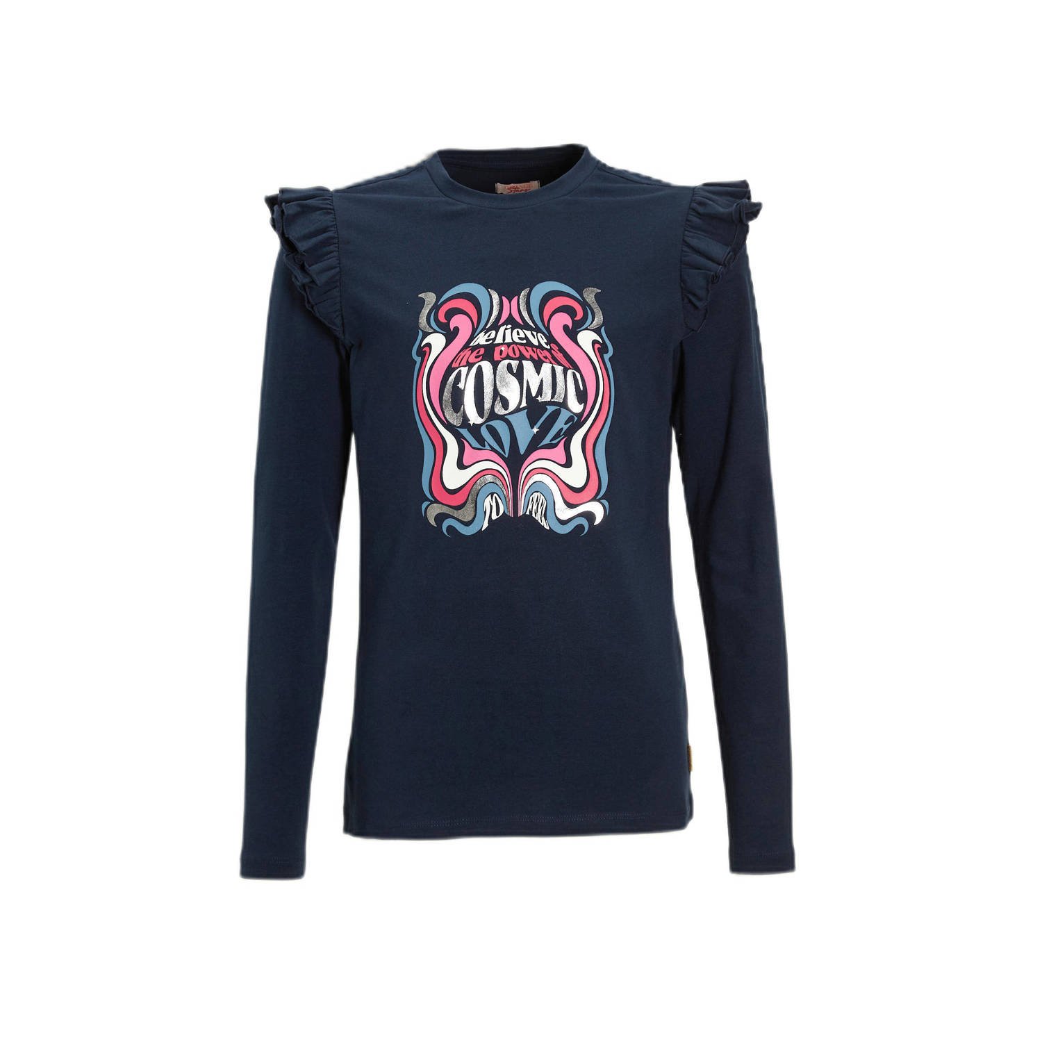 Orange Stars Longsleeve met printopdruk donkerblauw