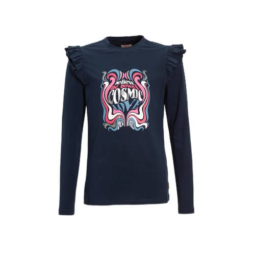 Orange Stars Longsleeve met printopdruk donkerblauw afbeelding