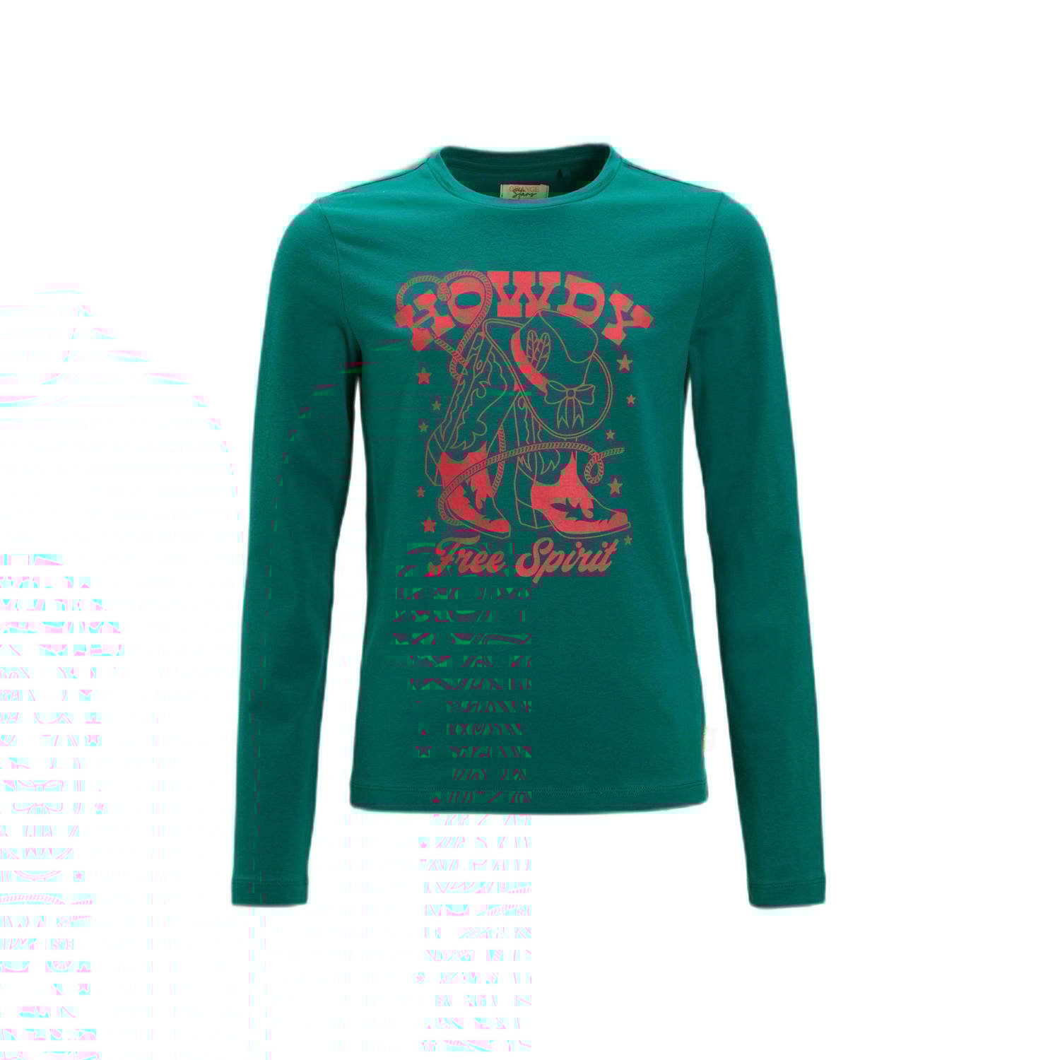 Orange Stars longsleeve met printopdruk petrol