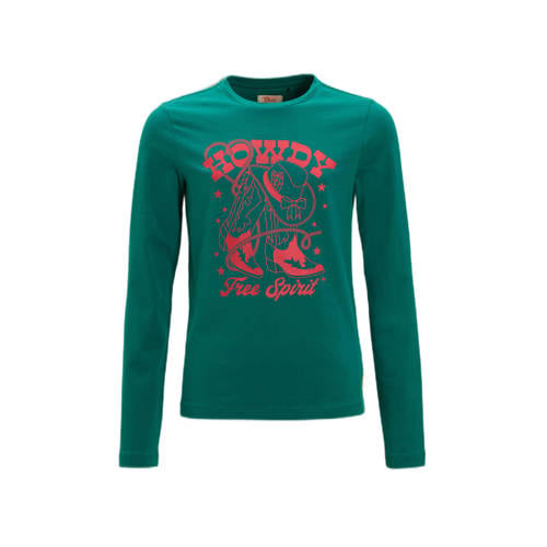 Orange Stars longsleeve met printopdruk petrol afbeelding