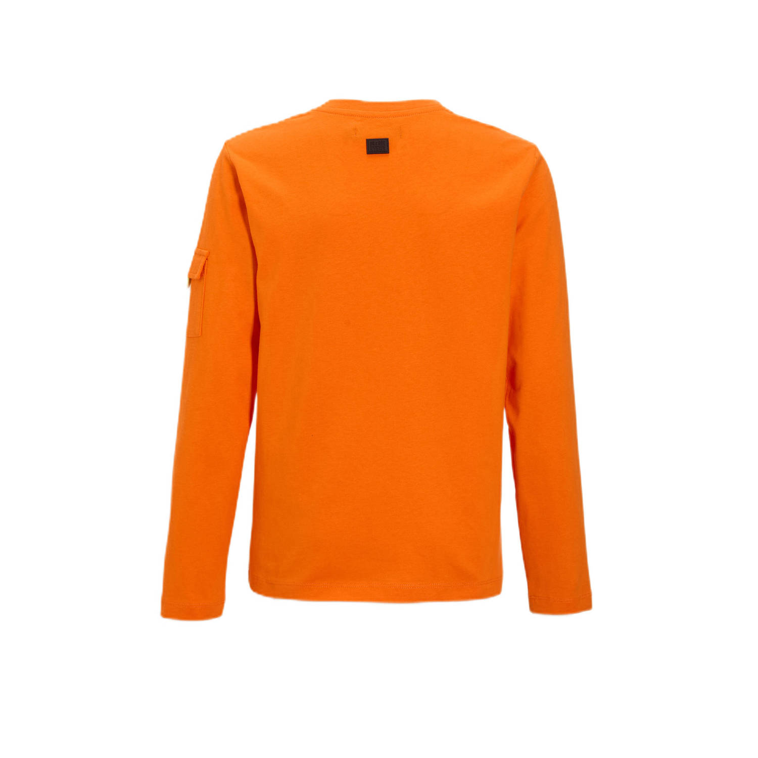 Orange Stars Longsleeve met borstzakje en printopdruk oranje