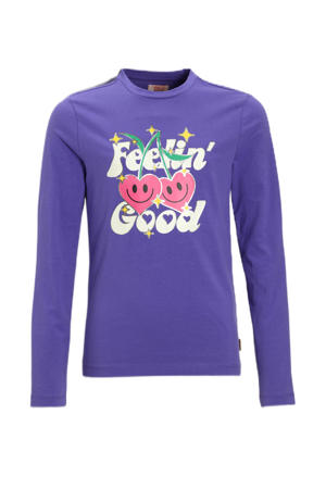 Longsleeve met printopdruk paars