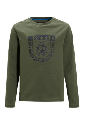 Longsleeve met printopdruk groen