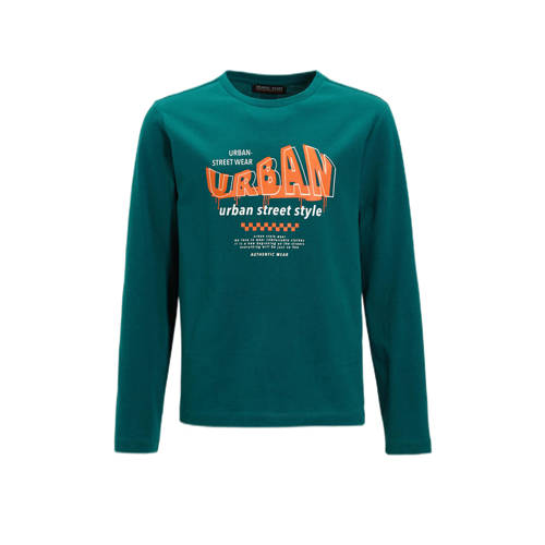 Orange Stars longsleeve met printopdruk Alwin petrol afbeelding