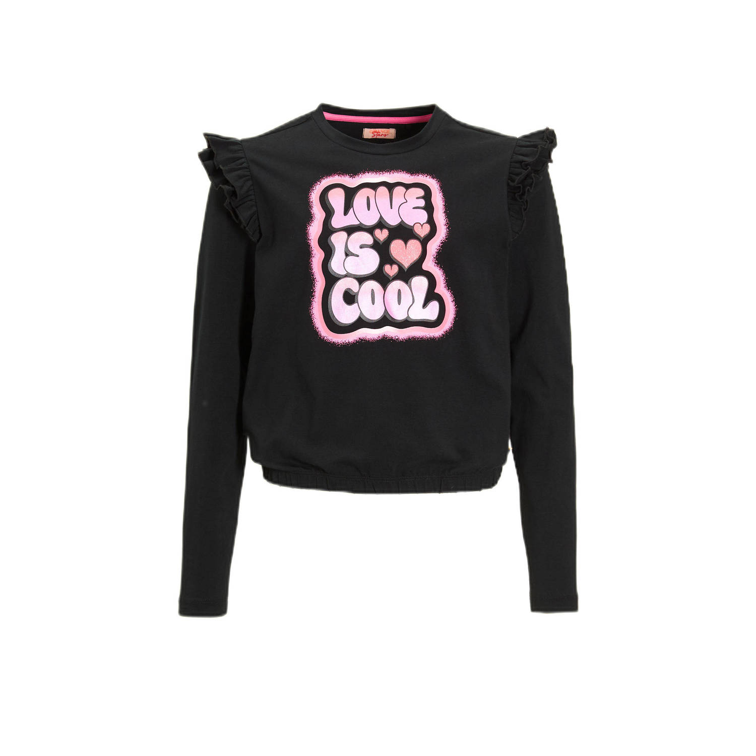 Orange Stars Longsleeve met printopdruk zwart