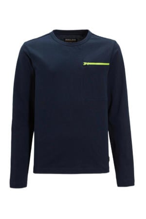 longsleeve met printopdruk donkerblauw