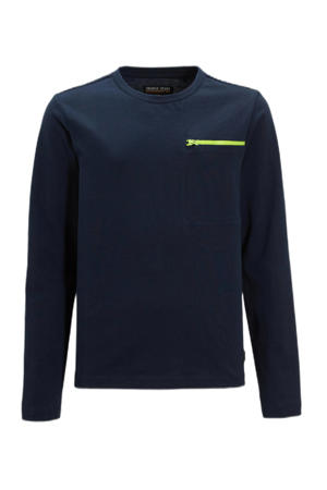 longsleeve met printopdruk donkerblauw