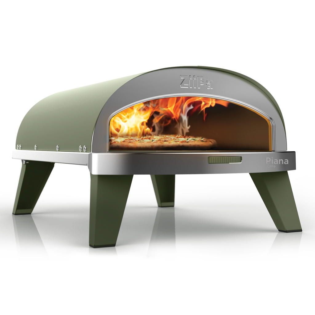ZiiPa Pizza Oven Piana - Gasmodel - met Thermometer - Eucalyptus - voor ø 30 cm pizza's - Roterende pizzasteen