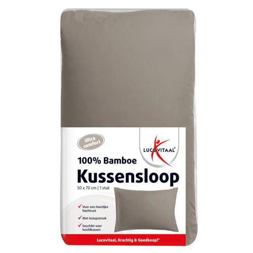 Lucovitaal Kussensloop Bamboe Taupe 50x70cm afbeelding