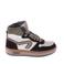 Hip leren sneakers donkerbruin/wit