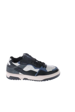 leren sneakers blauw/wit