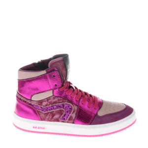 leren sneakers roze/paars