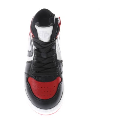 Hip leren sneakers rood/zwart/wit afbeelding