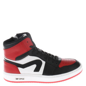 leren sneakers rood/zwart/wit