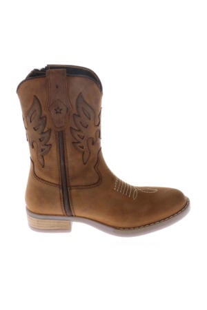 leren cowboylaarzen cognac