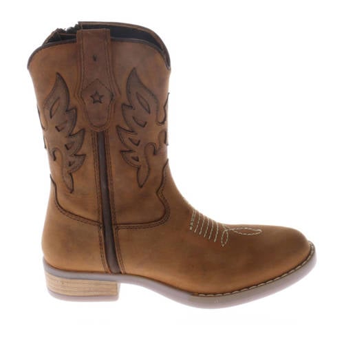 Hip leren cowboylaarzen cognac afbeelding