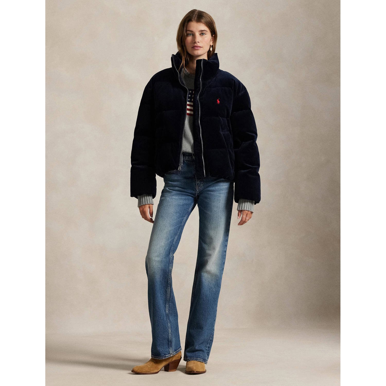 POLO Ralph Lauren gewatteerde jas donkerblauw