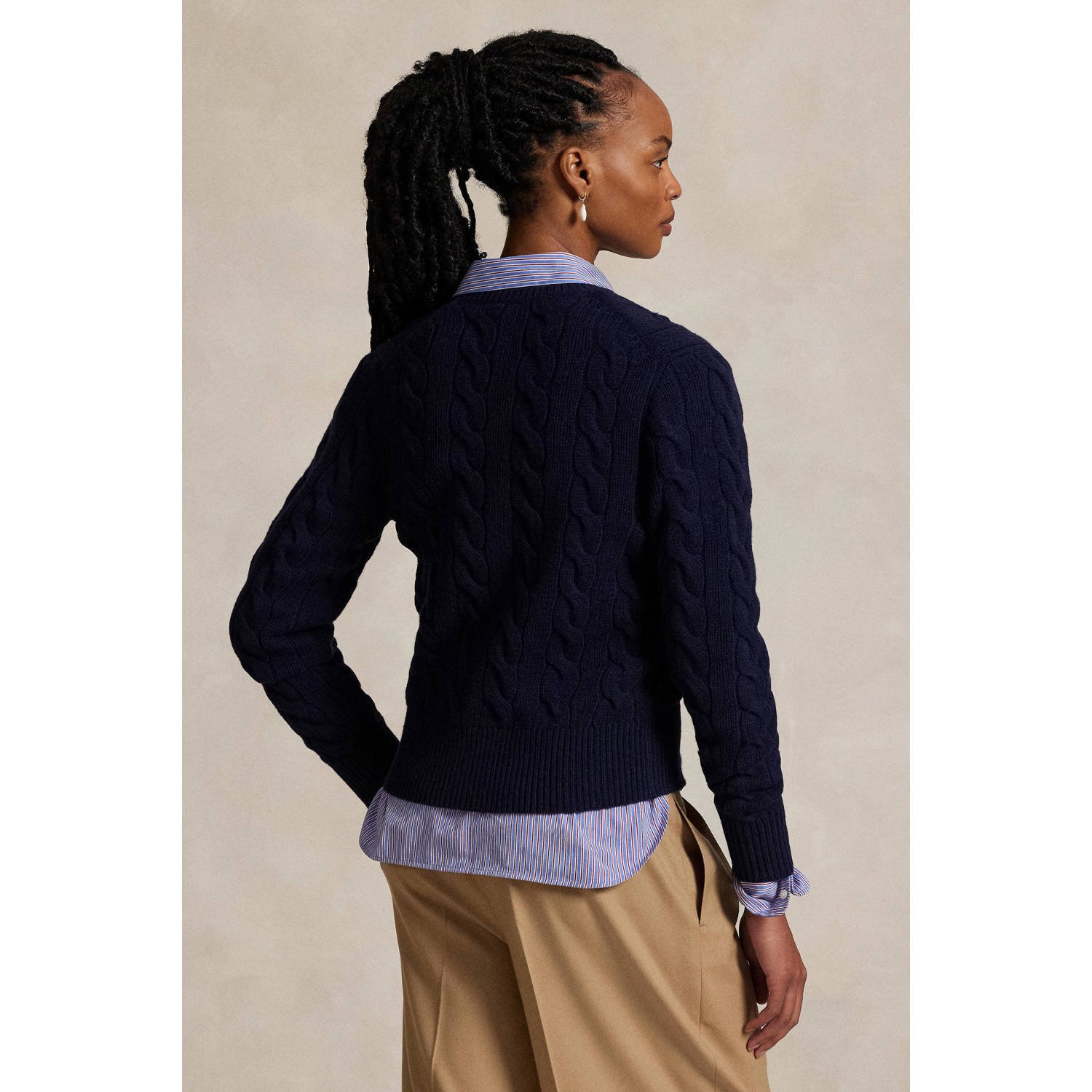 POLO Ralph Lauren wollen gebreid vest donkerblauw