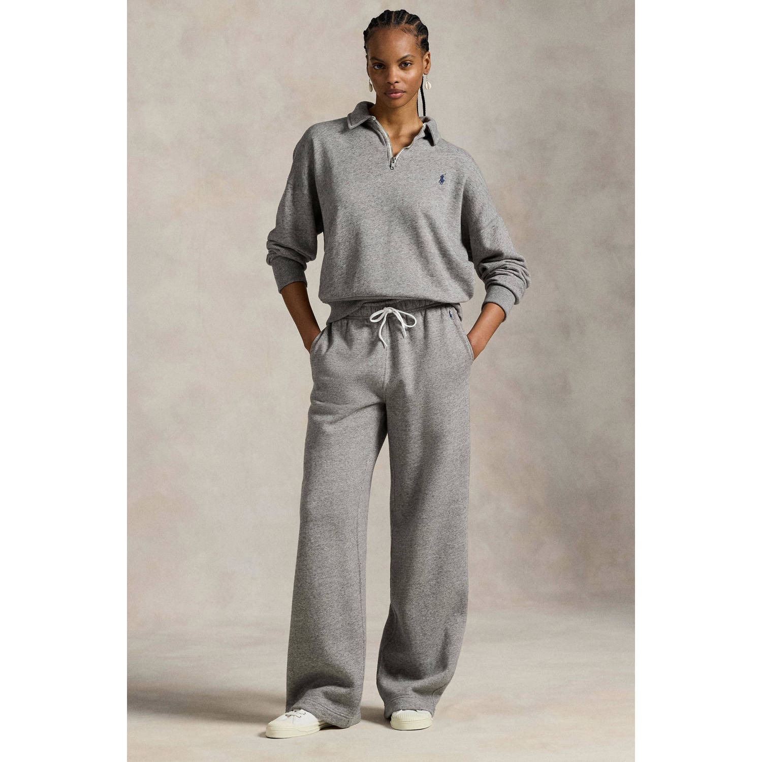 POLO Ralph Lauren straight high waist broek grijs