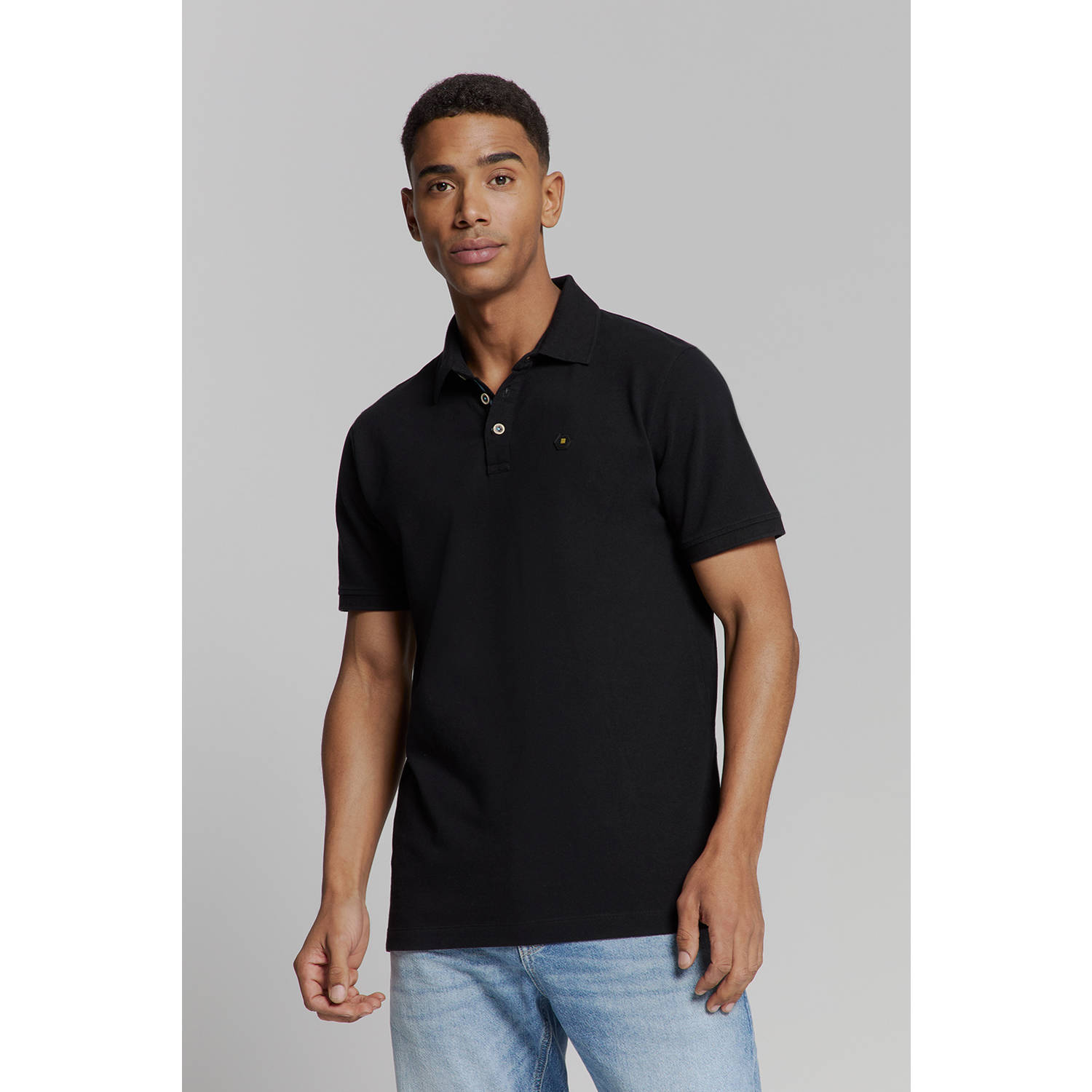 No Excess regular polo zwart