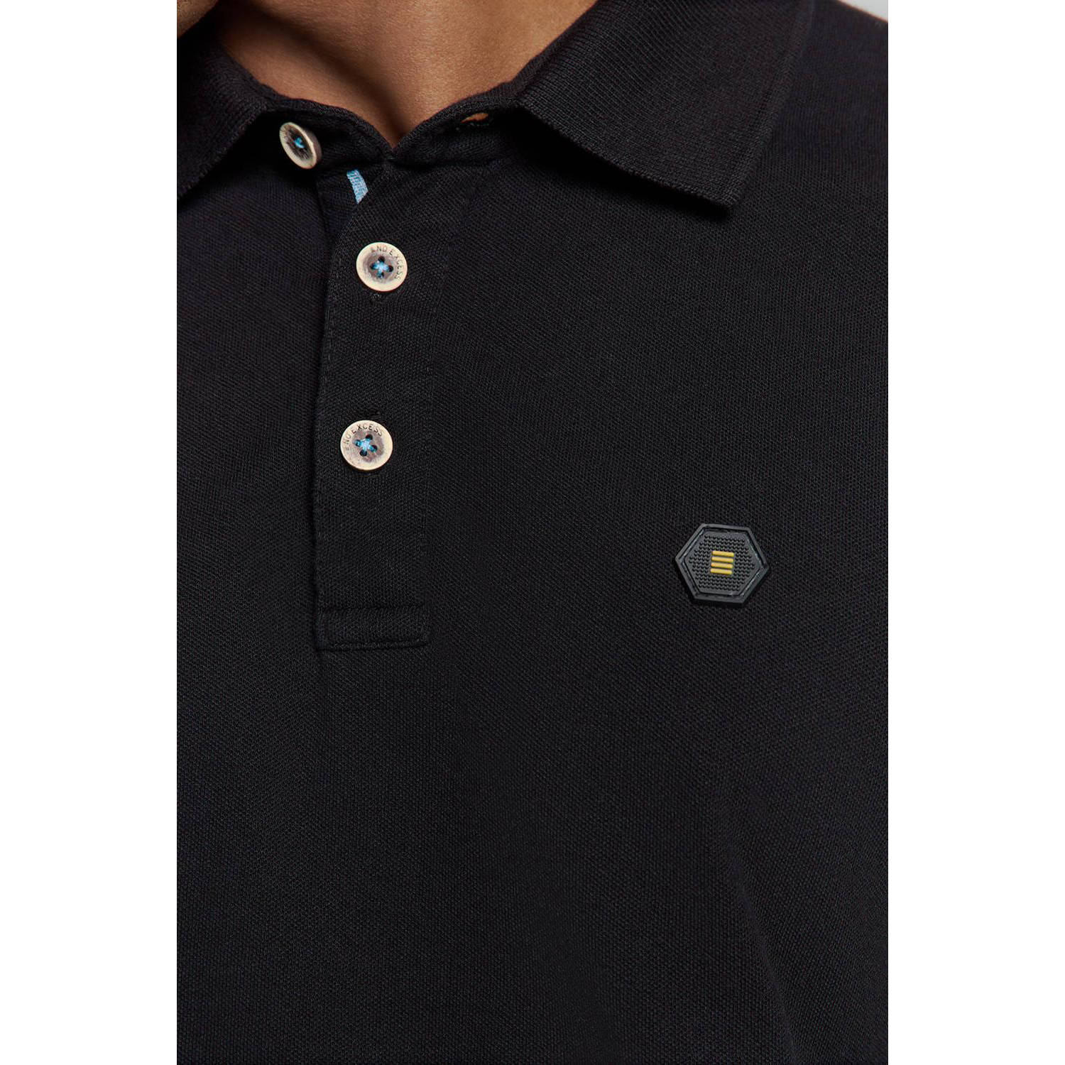 No Excess regular polo zwart