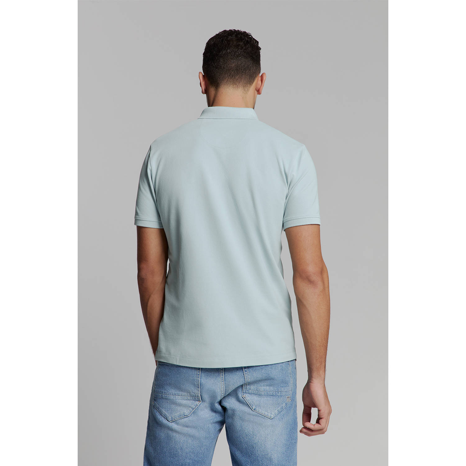 No Excess regular polo lichtblauw