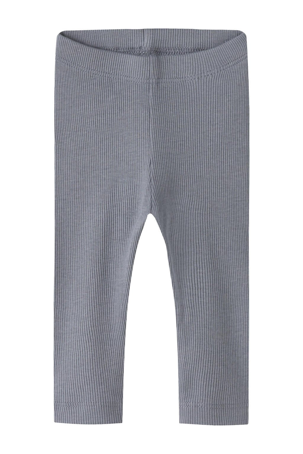 Blauwe NAME IT BABY skinny babybroek van stretchkatoen met regular waist, elastische inzet en effen