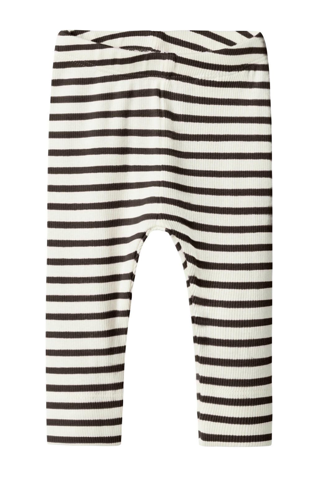 Donkerbruin en ecru NAME IT BABY super skinny babybroek van katoen met elastische tailleband en strepenprint