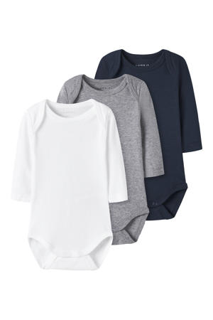 romper - zwart/grijs melange/wit (set van 3)