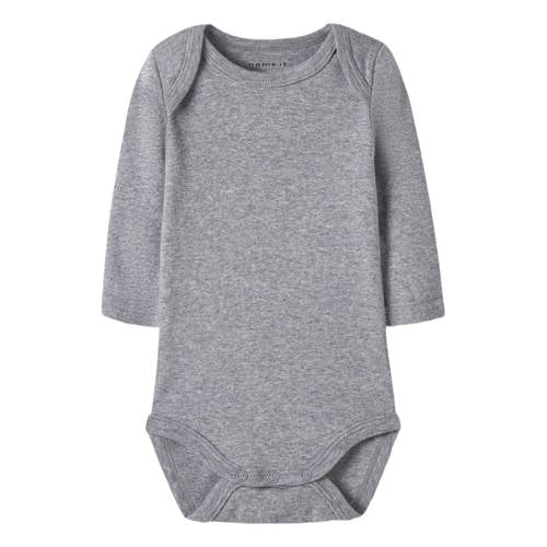 NAME IT BABY romper - set van 3 zwart/grijs melange/wit afbeelding