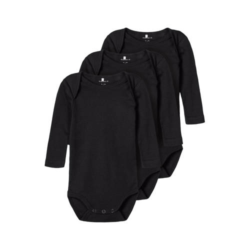 NAME IT BABY romper - set van 3 zwart afbeelding