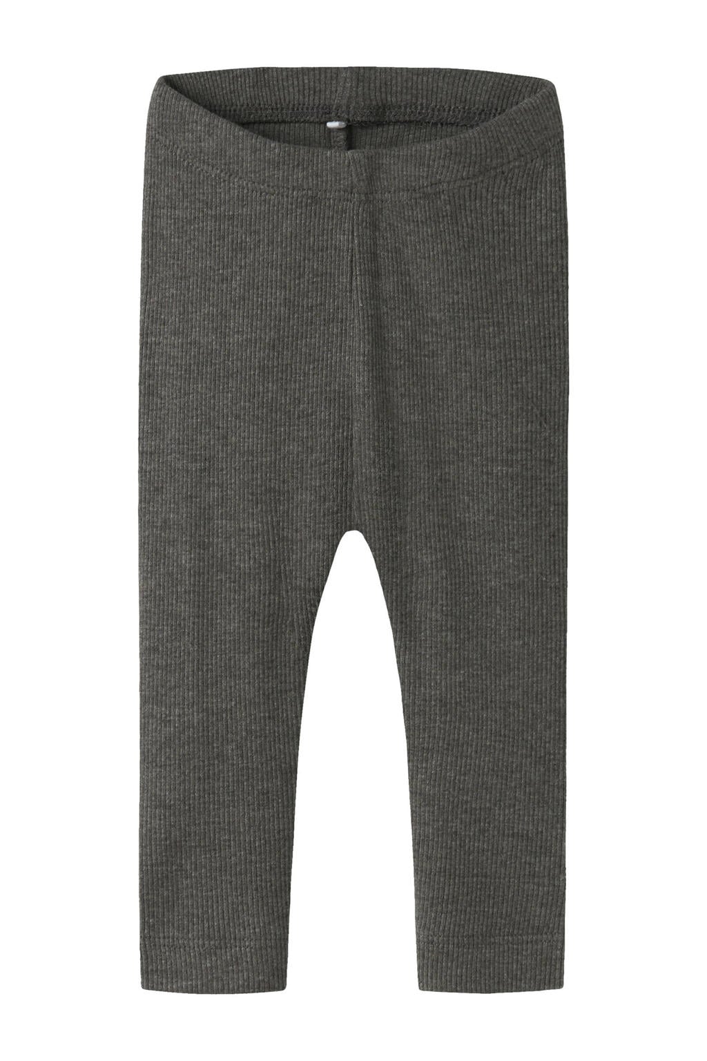 Bruine NAME IT BABY skinny babybroek van stretchkatoen met regular waist, elastische inzet en melée print