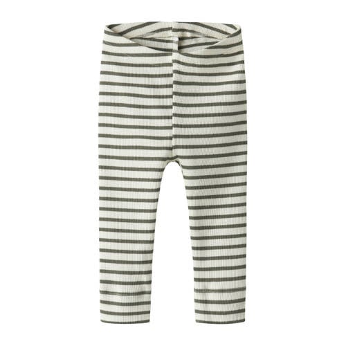 NAME IT BABY super skinny babybroek olijfgroen/ecru afbeelding