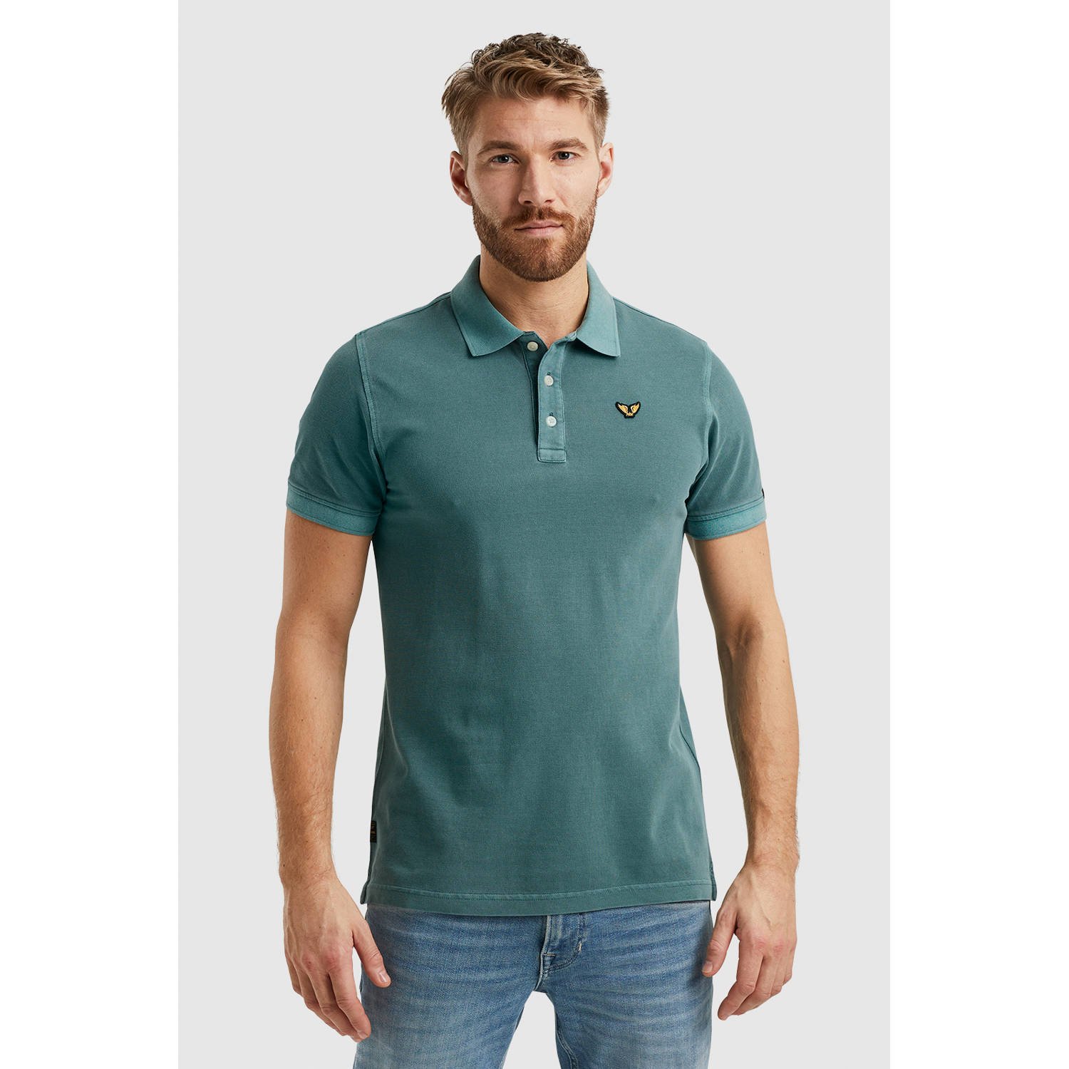 PME Legend Polo met garment-dye wassing