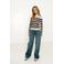 Frankie&Liberty gestreepte longsleeve ecru rib gebreid