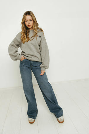 hoodie met backprint grijs melange