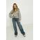 Frankie&Liberty hoodie met backprint grijs melange