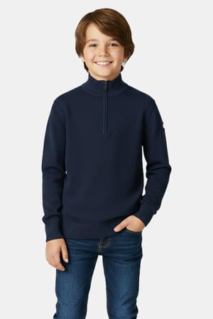trui donkerblauw fijn gebreid