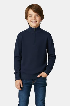 trui donkerblauw fijn gebreid